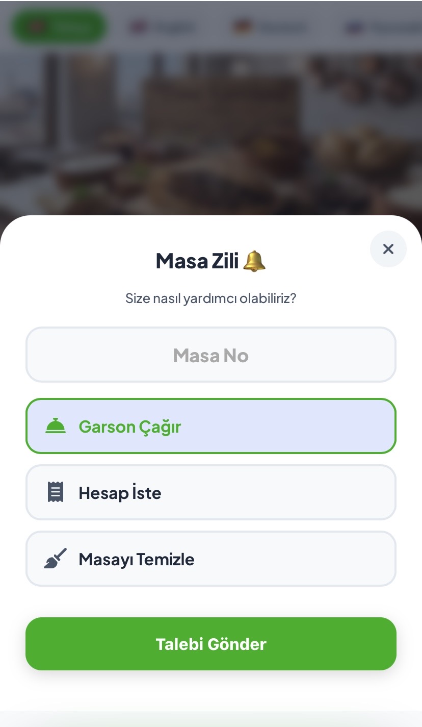 QR Menü Görünümü 2