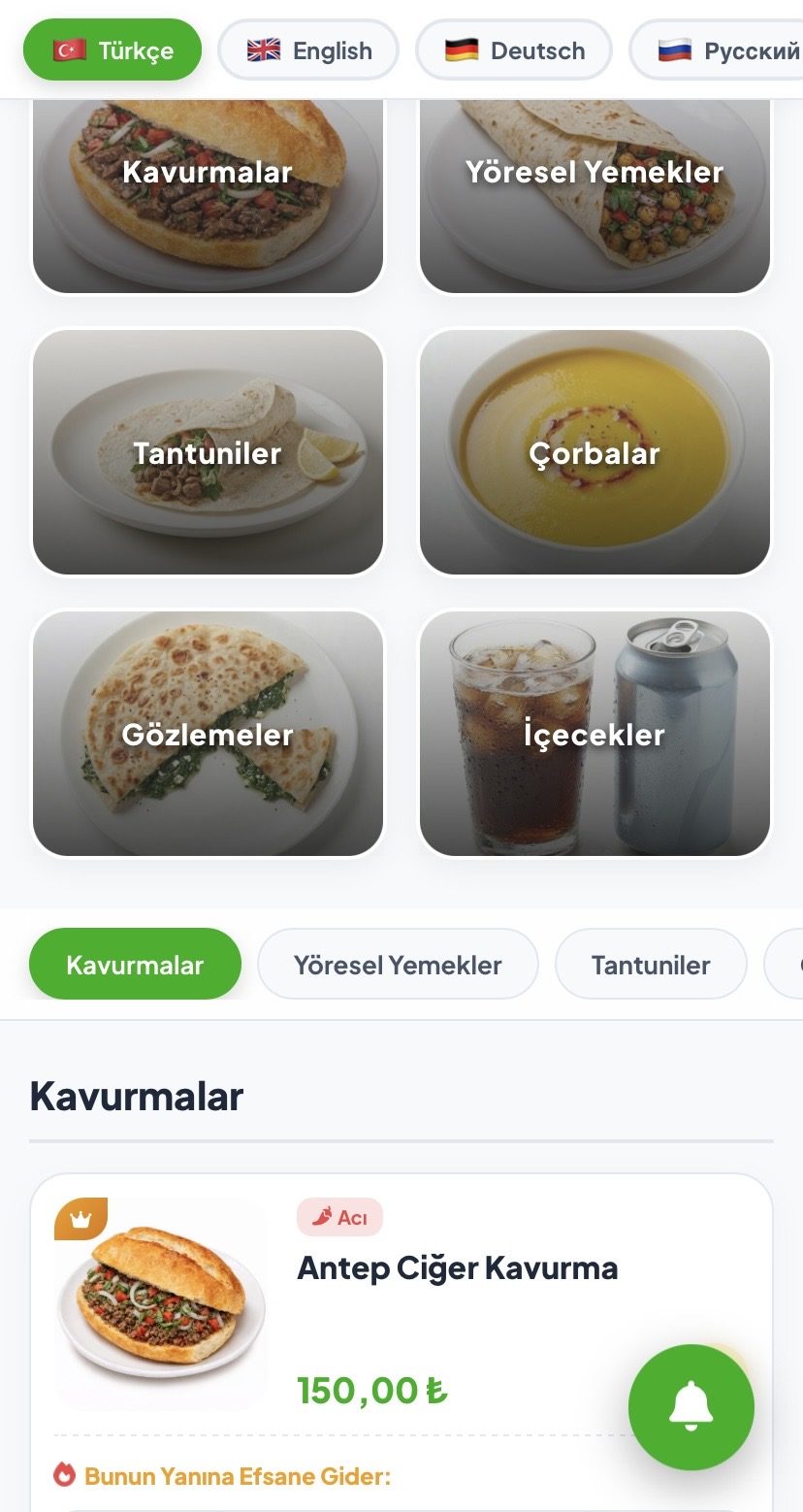 QR Menü Görünümü 4